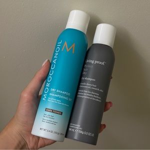 Moroccanoil and living proof dry shampoos